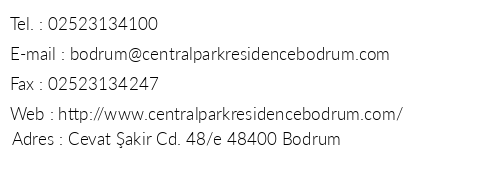 Central Park Residence telefon numaralar, faks, e-mail, posta adresi ve iletiim bilgileri